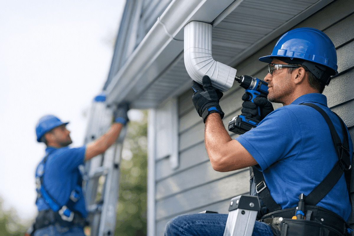 Downspout Repair service by Roofer Houston Tex