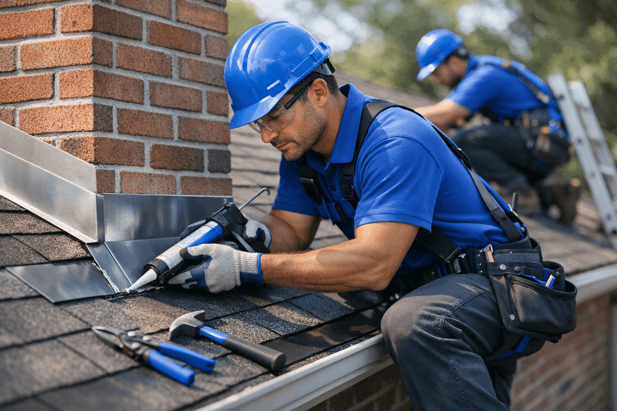Roof Flashing Repair service by Roofer Houston Tex