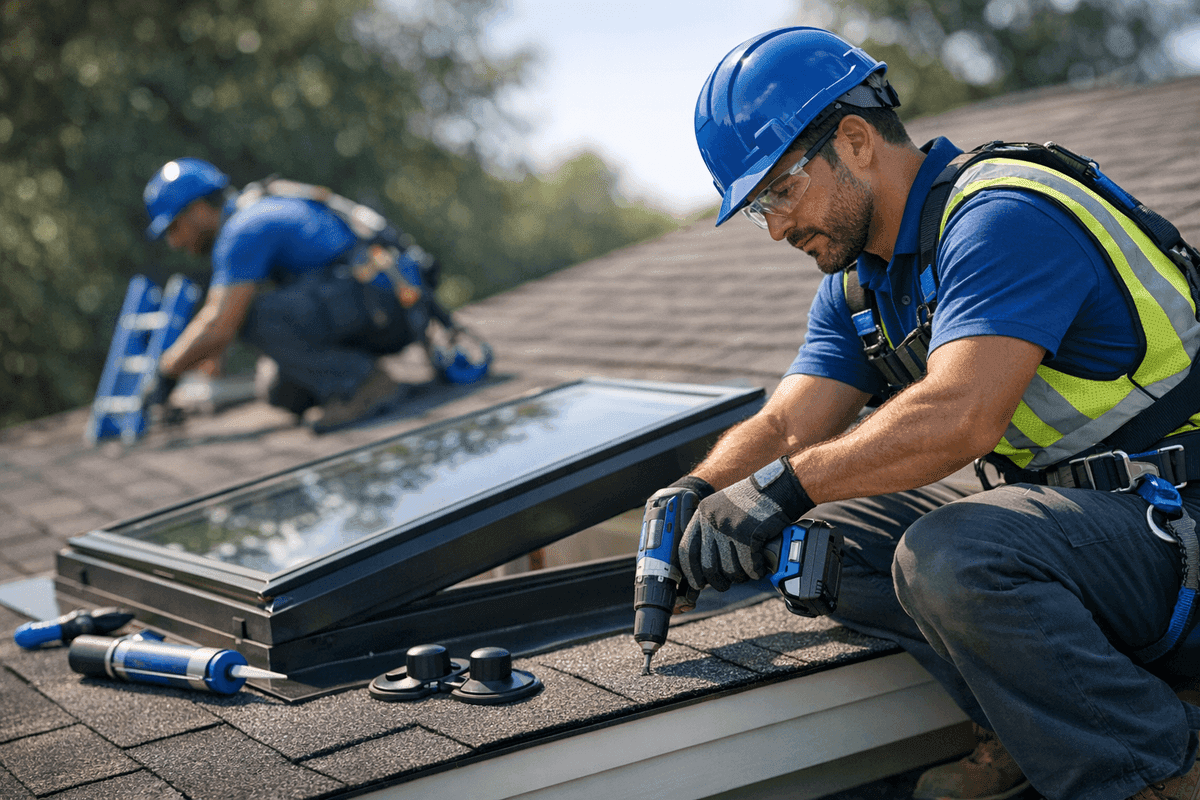 Skylight Repair service by Roofer Houston Tex