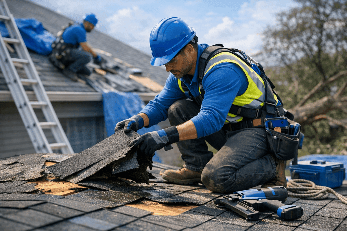 Storm Damage Restoration service by Roofer Houston Tex