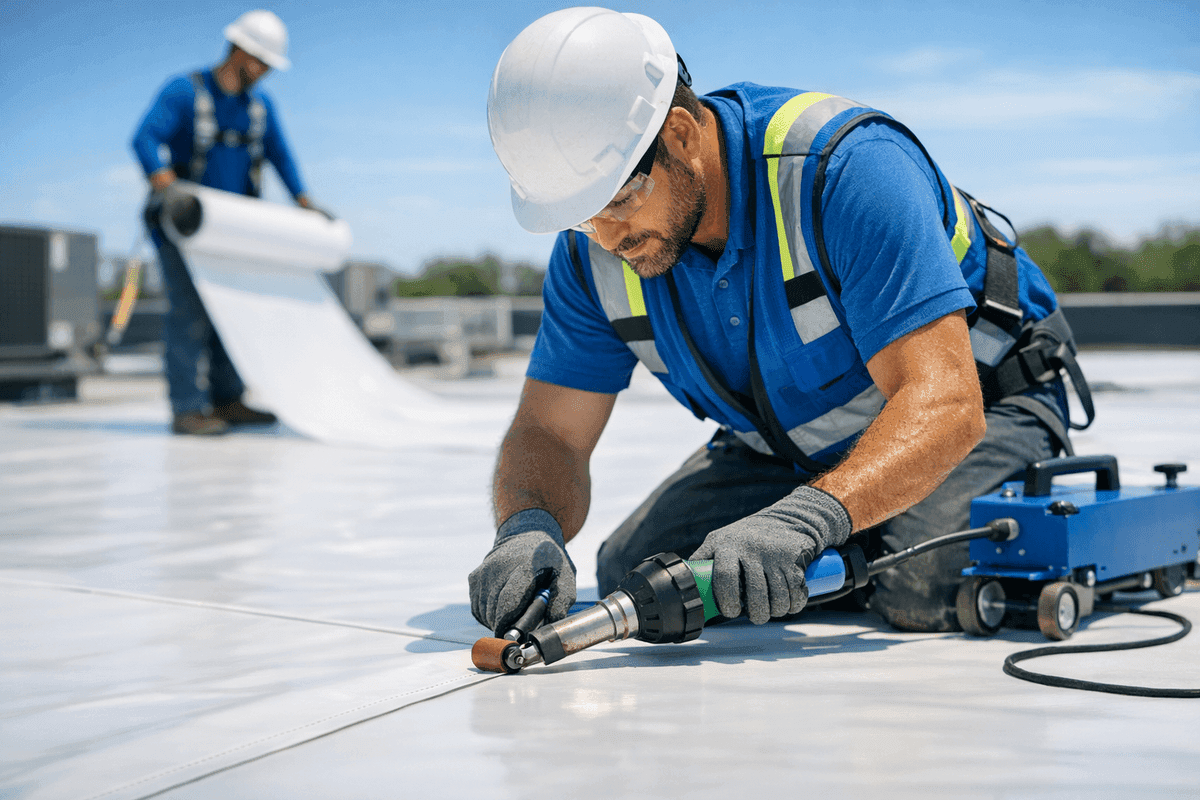 TPO Roofing service by Roofer Houston Tex